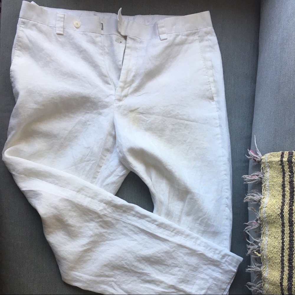 Calvin Klein White Linen Pants (32W - 30L)